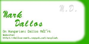 mark dallos business card